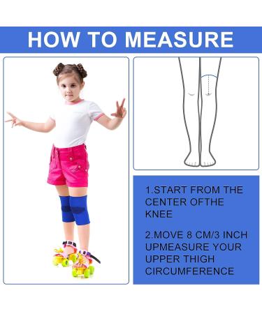 2 Pairs Kids Knee Compression Sleeves - Child Knee Support for Basketball, Volleyball, Gymnastics - Black and Blue (Small) - Buy Online on GoSupps.com