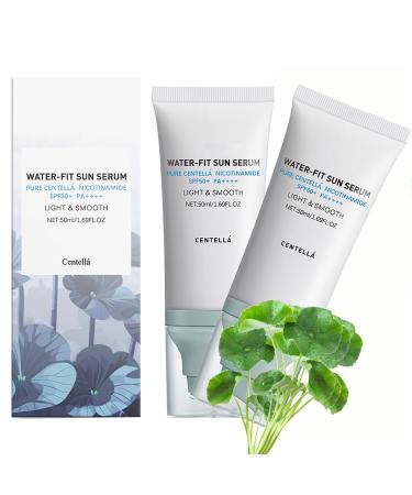 2 Pcs Centella Sunscreen Light & Hydrating Centella SPF50 Water-Fit Sun Serum for All Skin Type and UV Defense. 2 Pcs-Blue