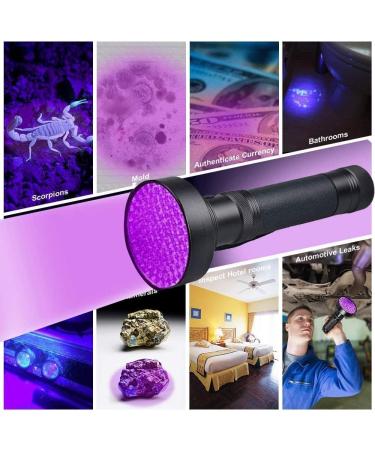 UV Flashlight 100 LEDs UV Light Torch Lamp 395nm Ultraviolet Blacklight with Protective Gogggles for Pet Dog Cat Stains Inspection Currency Bed Bug Detector for Dog/Cat Scorpions Hunting - Buy Online on GoSupps.com