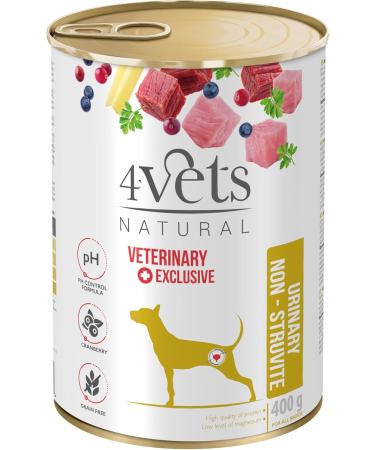 Westho Petfood 4Vets Urinary Support 6 x 400g Cans Dietetic Wet Food for Dogs with Urinary Tract Disease Grain Free Reduced Sodium and Fat Reduced - Buy Online on GoSupps.com