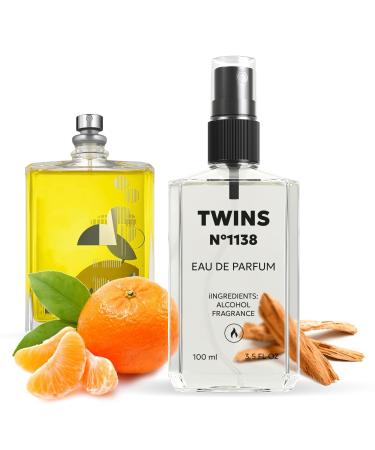 TWINS Impression of Mol. 01+Mandarin | Unisex Perfume for Women and Men Eau de Parfum | No.1138 | 3.4 Fl Oz / 100 ml Escentric Molecules Molecule 01 + Mandarin Impression