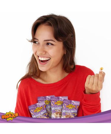 Snaxs Roasted Salted Mixed Nuts 12 x 40g - Almonds Brazil Nuts Cashews Peanuts and Hazelnuts Nuts Snacks - Healthy Kosher Nuts with Fibre Protein and Minerals - Ideal for Snacking - Buy Online on GoSupps.com
