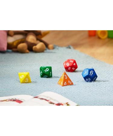 Learning Resources Jumbo Foam Polyhedral Dice Set - 5 Dice with 4, 8, 10, 20 Sides - Ages 5+ - Multicolor - Buy Online on GoSupps.com