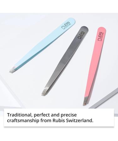 Rubis Tweezers Blue - Slanted Fine and Pointed - Eyebrow Tweezers - Slanted Tip for Hair Removal - Professional Tweezers - Buy Online on GoSupps.com