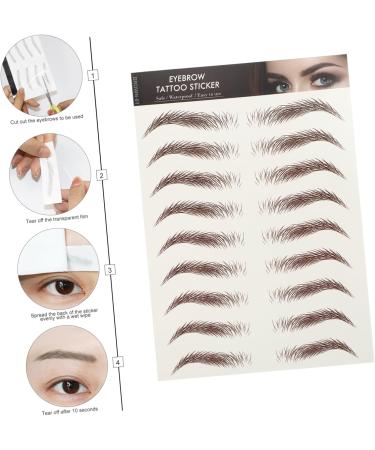 FOMIYES 18 Sheets Waterproof Eyebrow Stickers Makeup Stickers Imitation Eyebrow Temporary Brow Tattoos Miss - Buy Online on GoSupps.com