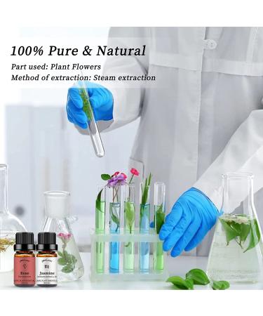Yethious Rose & Jasmine Essential Oil Set - 2 Pack Organic Aromatherapy Oils for Diffuser, Perfume, Candle Making - 10ML Each - Buy Online on GoSupps.com