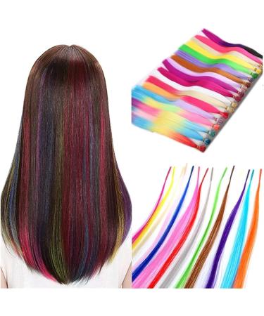Feather Hair Extension Feather Hair Extensions for Braiding 100strands Straight Rainbow Color Green Yellow Pink Synthetic crochet hair extension set (Color : 1pc hair plier Size : 22inches) 22inches 1pc hair plier - Buy Online on GoSupps.com