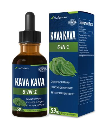 Kava Kava Root Extract Drops for Calming & Relaxation Support, Natural Herbal Blend Tincture Supplement for Better Sleep Support with Valerian Root, Lemon Balm and Chamomile. 2oz Original 2 Fl Oz (Pack of 1)