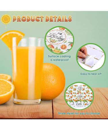 48 Little Cutie Baby Shower Water Bottle Labels - Orange Wrapper Stickers for Boy Girl Baby Shower Decorations - Buy Online on GoSupps.com
