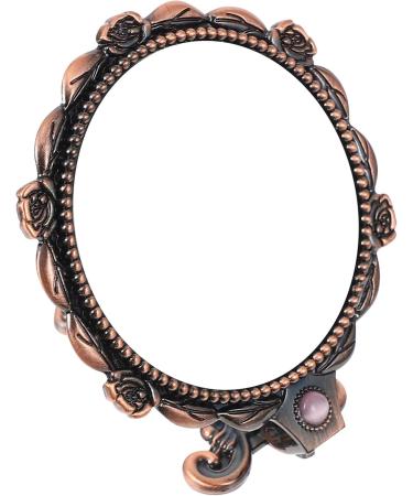 Folding Small Handle Mirror Foldable Mirror with Handle Portable Makeup Mirror Vanity Mirror Hand Mirror Makeup Tool Embossed Mirror Embossed Flower Mirror Retro Handheld Mirror - Buy Online on GoSupps.com