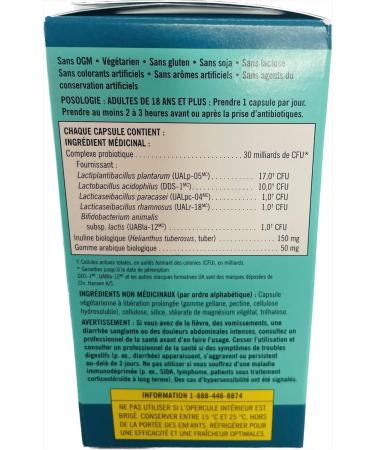 Kirkland Signature Daily Probiotic 30 Billion Active Cells with Probiotic Fibre - 90 Vegetarian Capsules - Buy Online on GoSupps.com