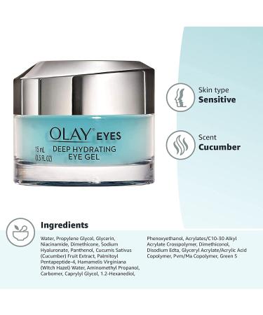 Olay Deep Hydrating Eye Gel with Hyaluronic Acid - Refresh Tired Eyes | 0.5 fl oz - Buy Online on GoSupps.com