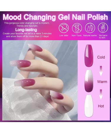 ORCHID FOX Color Changing Gel Nail Polish Set - Luminous Glow In The Dark & Mood Temperature Changing UV Gel Polish - 6 Colors Holiday Manicure Set - Buy Online on GoSupps.com