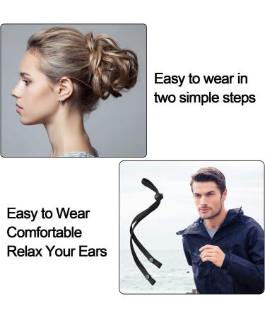 12 Pack Black Adjustable Anti-Slip Ear Straps for Nurses and Food Workers - Buy Online on GoSupps.com