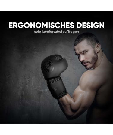 Fightr Boxing Gloves - Optimal Stability for Men & Women | 8-16 oz for Boxing MMA Muay Thai Kickboxing & Martial Arts | Includes Carrying Bag | All Black - Buy Online on GoSupps.com