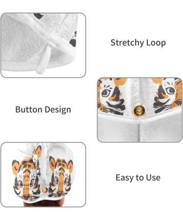 Buy Tiger Head Hair Towel 2 Pack - Super Absorbent Quick Dry Hair Turbans for Women & Girls - Buy Online on GoSupps.com