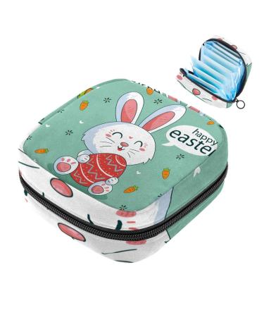 Women's binding-up bags happy Easter cute rabbits rabbit women's tampon storage bags zip pockets menstrual tied bags multi02
