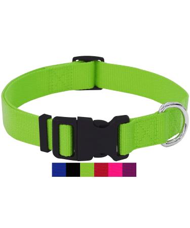 Dey - Premium dog collar nylon |Adjustable |For small and large dogs |Many colors and sizes |Collar dog cat puppy |Dog neck bands |Cat neck band |Puppy neck band |Green L L - 2.5 x 45-68 cm green