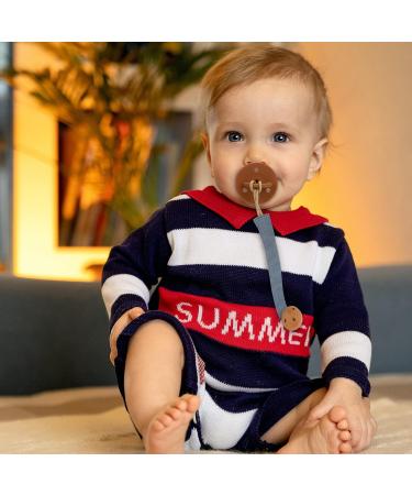 Socub 3 Pack Fabric Pacifier Clips for Baby Boys and Girls - BPA Free, Perfect Gift for Baby Shower or Birthday - Sage/Clay/Mustard - Buy Online on GoSupps.com