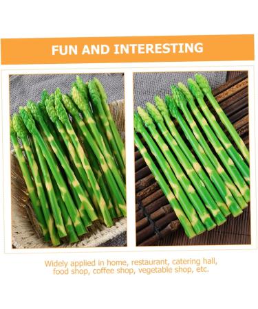 HOMSFOU 50 Pcs Simulated Asparagus Ornaments Fake Vegetables Asparagus Decor Fake Plastic Lifelike Vegetables Faux Asparagus Fern Plastic Vegetables Model Fake Food Model Sample Pvc Plant Light Greenx5pcs 19X0.9CMx5pcs - Buy Online on GoSupps.com