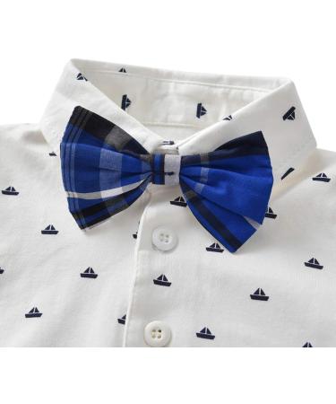 Famuka Baby Boy Formal Outfit Suit with Bows Waistcoat | Gentleman Tuxedo Navy | 2-24 Months - Buy Online on GoSupps.com