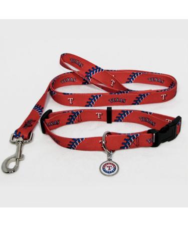 HUNTER Texas Rangers Collar, Lead and ID Tag Combo Set for Pets, Large