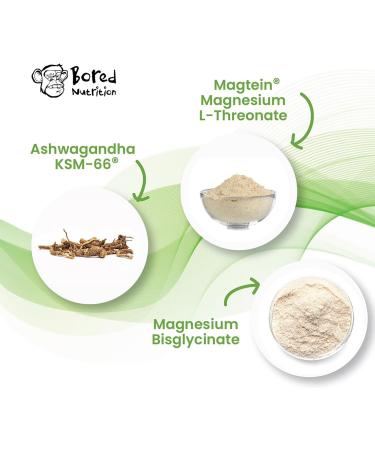 Bored Nutrition M2K: Magtein Magnesium L-threonate & Ashwagandha Supplement - 1500mg Magtein 300mg KSM-66 Plus 200mg Magnesium - Buy Online on GoSupps.com