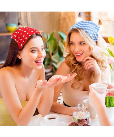 WILLBOND 20 Pcs Elastic Hair Bandanas - Floral, Solid, Plaid, Dot Headbands for Women and Girls - Chiffon Triangle Scarf Hair Accessories - Buy Online on GoSupps.com