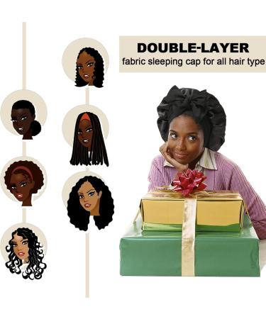 AWAYTR 2 Layered Satin Bonnet for Women Tie Band Hair Bonnet for Sleeping Silk Sleeping Cap with 3PCS Hair Scrunchies (Dust Rose(Bonus 3 Hair scrunchies)) - Buy Online on GoSupps.com