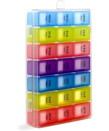 Weekly Pill Organizer Box | 7-Day Medicine & Vitamin Organizer with AM/PM Compartments - Ideal for Daily Reminders - Buy Online on GoSupps.com