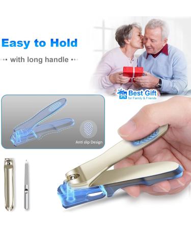 Fumax 360 Rotatable Toenail Clippers for Seniors - Durable Long Handle Nail Clippers with Files for Thick Nails - Buy Online on GoSupps.com
