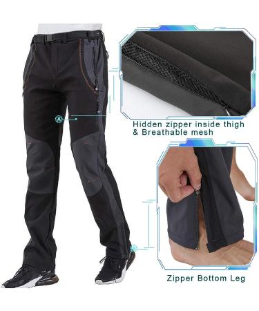 Gash Hao Men's Waterproof Insulated Snow Ski Pants | Breathable Fleece Lined | Black 32W x 30L - Buy Online on GoSupps.com