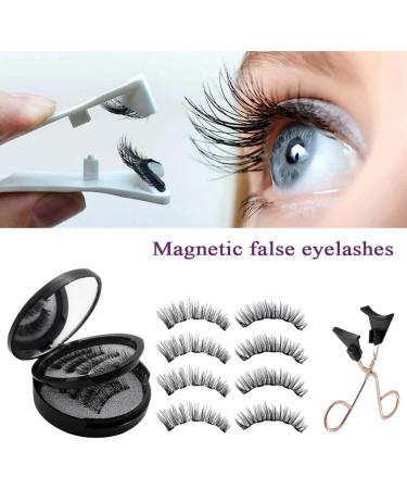 4 Pairs Magnetic Eyelashes Natural Look Magnetic Eyelashes with Applicator Reusable Magnetic Eyelashes 3D Magnetic Eyelash Partner Set Waterproof False Lashes Magnetic No Glue Or Eyeliner Required - Buy Online on GoSupps.com