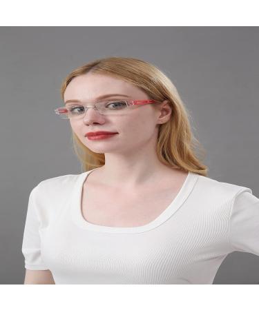 Kokobin Frameworkless Reading Glasses +2.5 Dioptria | Anti Blue Light Visual Aid for Men & Women (Red) - Buy Online on GoSupps.com