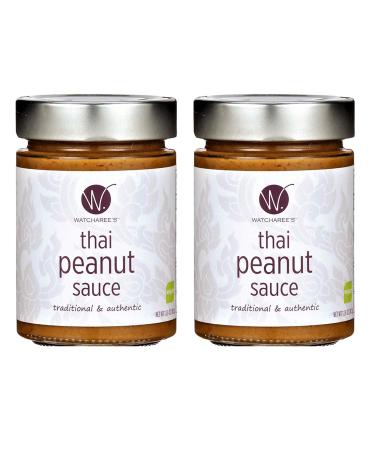 WATCHAREE'S Thai Peanut Sauce | Vegan | Authentic Traditional Thai Recipe | 12.8oz Jar (Thai Peanut 2 pack) Peanut 12.8 Ounce (Pack of 2)