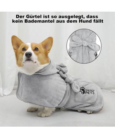 Shop Ownpets Dog Bradge - Quick-Drying Terry Bathing Towel & Absorbent Coat with Velcro Fastener | Adjustable Lightweight Design (S | Gray) - Ideal for International Shipping - Buy Online on GoSupps.com