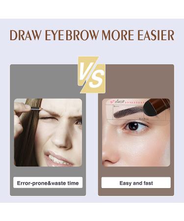 Eyebrow Stamp Stencil Kit with 10 Style Stencils - Waterproof Long Lasting Brow Makeup Definer in Black - Buy Online on GoSupps.com