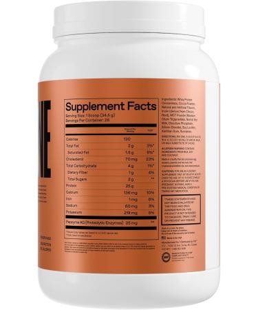 ONE OF ONE Whey Protein Powder 25g Whey Protein Concentrate with Digestive Enzymes, Gluten Free, Low Carb, Post-Workout Recovery Milk Chocolate Flavor, 2lb - Buy Online on GoSupps.com