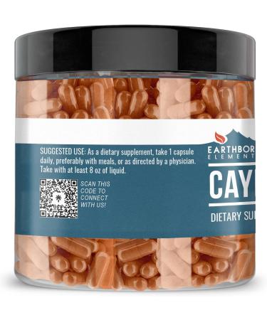 Earthborn Elements Cayenne Pepper 200 Capsules - Pure & Undiluted with No Additives - Buy Online on GoSupps.com