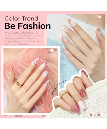 Modelones Gel Nail Polish 6 Colors Nude Pink Summer Glitter Neutral Gel Polish Peaches All Seasons Skin Tones Soak Off Manicure Nail Art Design Salon Starter Kit Home Holiday Gifts for Women Girl Light Pink - Buy Online on GoSupps.com