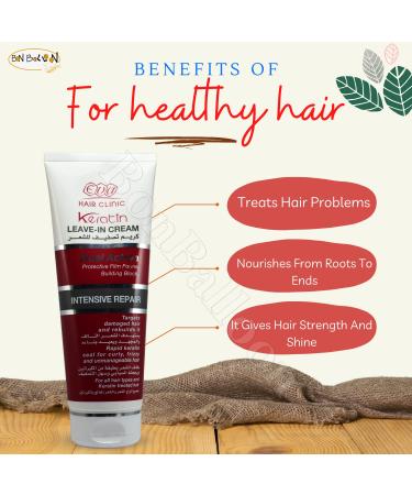 Eva Hair Keratin Leave-In Cream 6.76 oz - Nourishes & Strengthens Damaged Hair - Buy Online on GoSupps.com