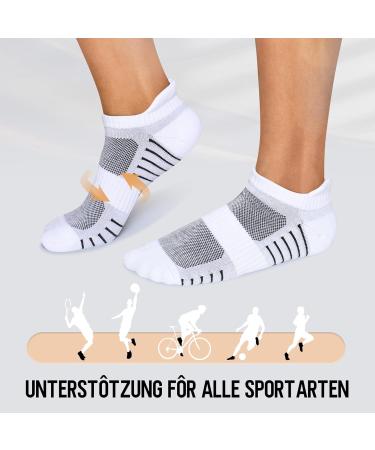 Falechay 8 Pairs Unisex Sneaker Socks - Breathable Cotton Sports Socks for Men & Women | Short Running Socks Size 35-38 - White - Buy Online on GoSupps.com