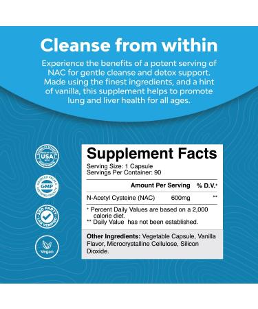 Natures Craft NAC Supplement 600mg - Glutathione Precursor for Liver Detox & Immunity - Brain & Lung Health Support - Buy Online on GoSupps.com