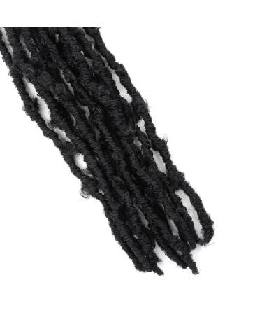 Flyteng Butterfly Locs Crochet Hair 12 Inch (Pack of 6) 1B - Soft Distressed Faux Locs Crochet Braids for Black Women - Buy Online on GoSupps.com