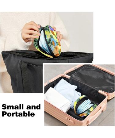 Menstruation Pad Bag with Zipper - Women's Napkin & Tampon Bag in Pineapple Batik Color | Stylish Portable Eco-Friendly - Buy Online on GoSupps.com
