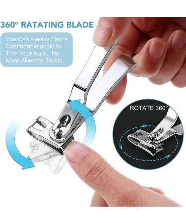 DR.MODE Nail Clipper Set for Men & Seniors - Stainless Steel Fingernail & Toenail Clippers with 360 Rotary Head and Nail File Storage Box - Buy Online on GoSupps.com