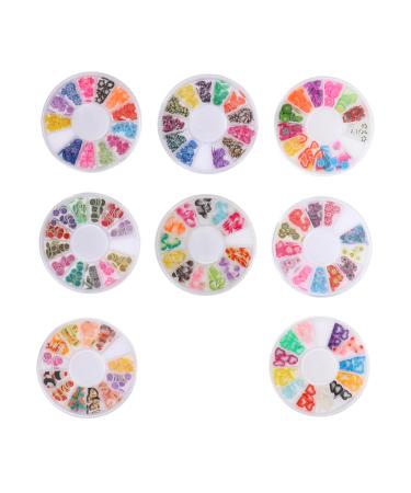 minkissy 8 Boxes Soft Pottery Polymer Clay Cane Slicer Fruit Slices for Resin Clay Beads for Jewelry Stickers Scrapbooking Fruit Slices Charms Polymer Spacer Beads 3d Bracelet Beads