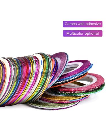 Nail Tape 30 Colors Striping Tape for Nail Art - Thin Stickers with Dispensers - Buy Online on GoSupps.com