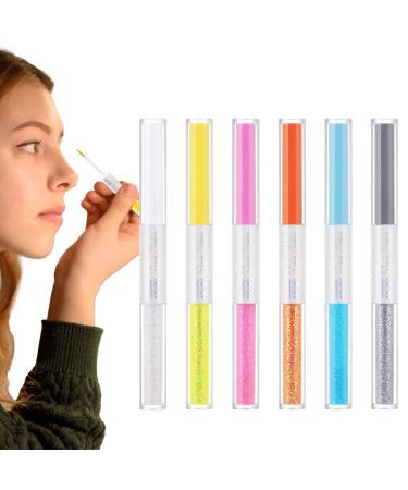 Liquid Eyeliner Colorful Set 6-Colors Dual Ended Colored Liquid Eyeliners Colores Set - Liquid Color Eyeliner Eye Makeup for Valentine's Day Colors Waterproof Smooth & No Fading Uaxiu
