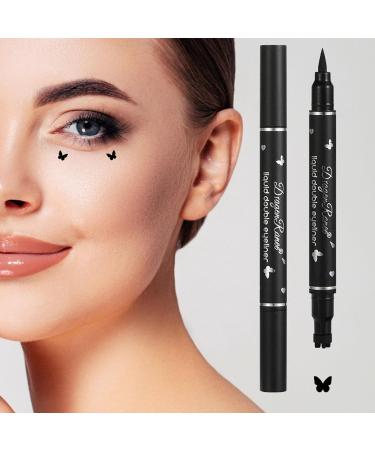 Stamp Eyeliner | Smudge Proof Ultra Thin Tip Waterproof Liquid Eyeliner - Double Headed Eye Cosmetics for Travel Dance Parties Black Eye Liner for for Beginners Pochy - Buy Online on GoSupps.com